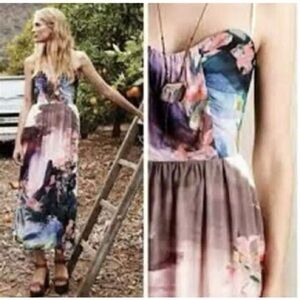 Anthropologie Corey Lynn Calter Daybreak Watercolor Floral Midi Dress